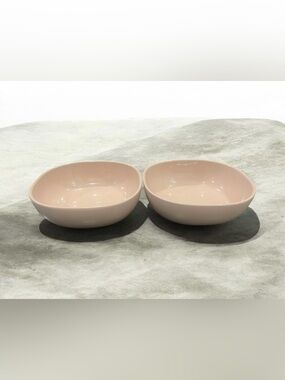 2 vintage 1970s CorningWare piece pastel pink or peach bowls.
